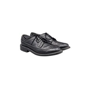 Dexter Men's Size 9 D VTG USA Black Pebbled Leather Longwing Gunboat Dress Shoes